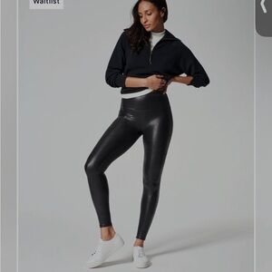 SPANX Shape Faux Leather Black Leggings Size 2x